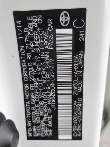 Photo 10 from auction – 2015 TOYOTA PRIUS with VIN JTDKN3DU4F0426419