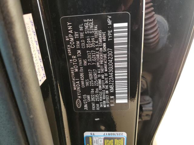 Photo 10 from auction – 2016 HYUNDAI TUCSON SE with VIN KM8J23A43GU042307