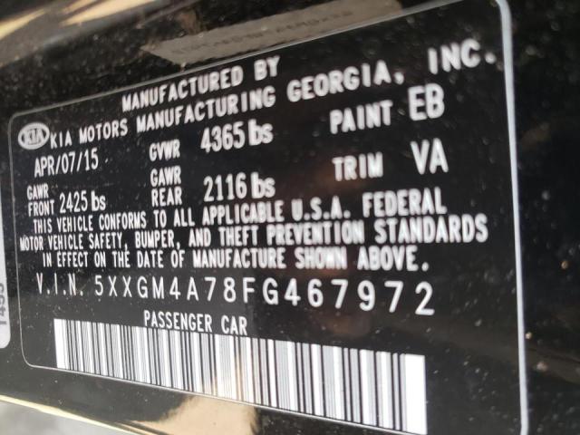 Photo 10 from auction – 2015 KIA OPTIMA LX with VIN 5XXGM4A78FG467972