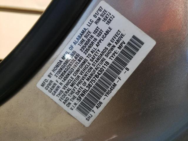 Photo 10 from auction – 2007 HONDA ODYSSEY EX with VIN 5FNRL38757B430118
