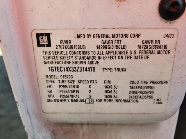 Photo 10 from auction – 2003 GMC NEW SIERRA with VIN 1GTEC14X33Z314476