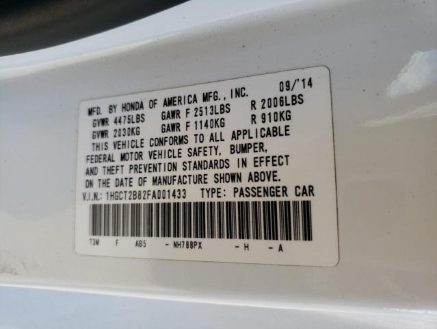 Photo 10 from auction – 2015 HONDA ACCORD with VIN 1HGCT2B82FA001433
