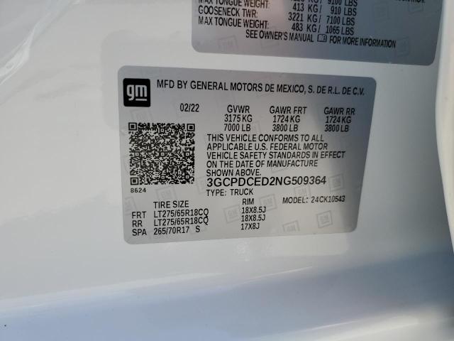 Photo 10 from auction – 2022 CHEVROLET SILVERADO with VIN 3GCPDCED2NG509364