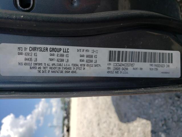 Photo 10 from auction – 2012 DODGE CALIBER SX with VIN 1C3CDWDA4CD537057