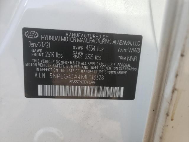 Photo 10 from auction – 2021 HYUNDAI SONATA SE with VIN 5NPEG4JA4MH113328