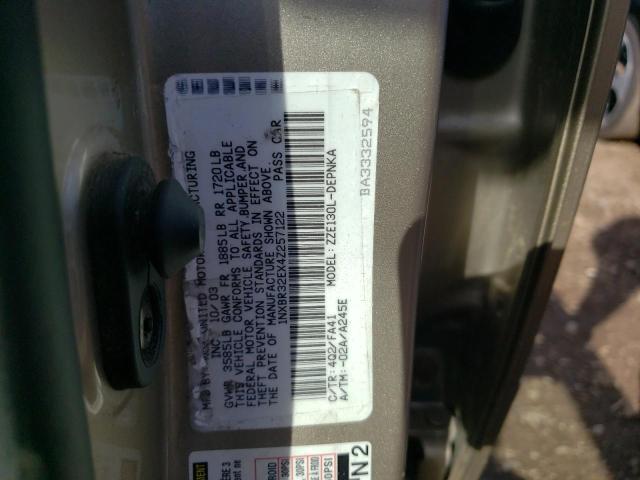 Photo 10 from auction – 2004 TOYOTA COROLLA with VIN 1NXBR32EX4Z257122