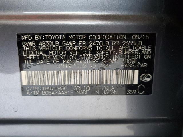 Photo 10 from auction – 2015 LEXUS GS 350 with VIN JTHBE1BL2FA017746