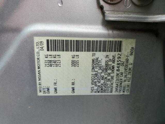 Photo 10 from auction – 2009 NISSAN MAXIMA S with VIN 1N4AA51E19C848592