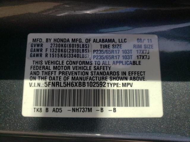 Photo 10 from auction – 2011 HONDA ODYSSEY EX with VIN 5FNRL5H6XBB102592