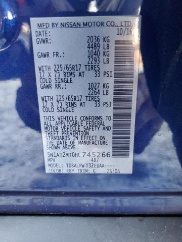 Photo 10 from auction – 2017 NISSAN ROGUE S with VIN 5N1AT2MT0HC745266
