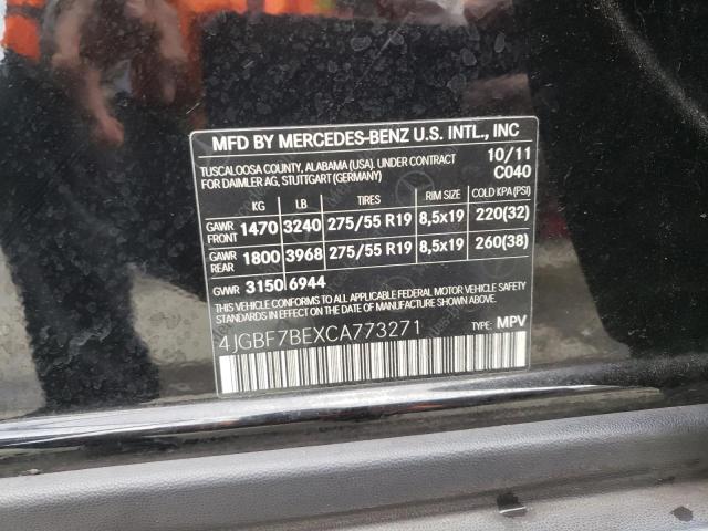 Photo 10 from auction – 2012 MERCEDES-BENZ GL 450 4MA with VIN 4JGBF7BEXCA773271