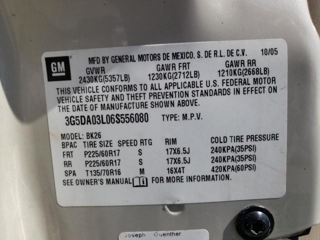 Photo 10 from auction – 2006 BUICK RENDEZVOUS with VIN 3G5DA03L06S556080