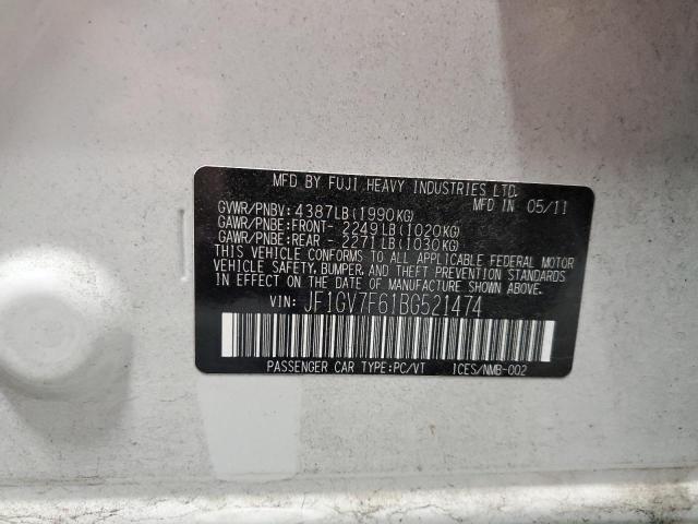 Photo 10 from auction – 2011 SUBARU IMPREZA WR with VIN JF1GV7F61BG521474