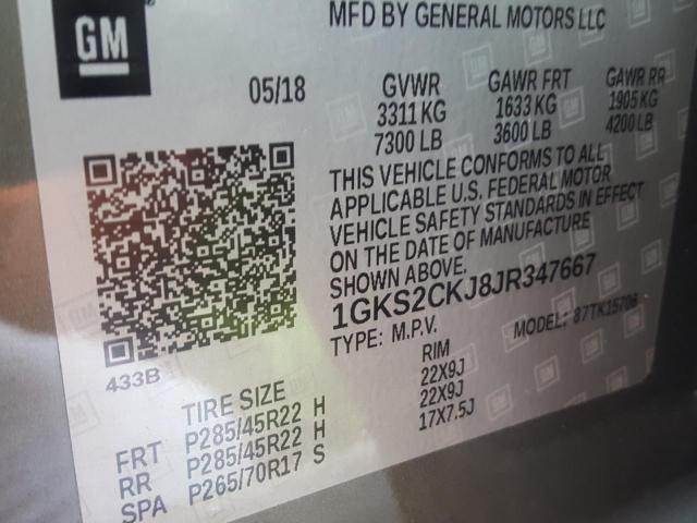 Photo 10 from auction – 2018 GMC YUKON DENA with VIN 1GKS2CKJ8JR347667