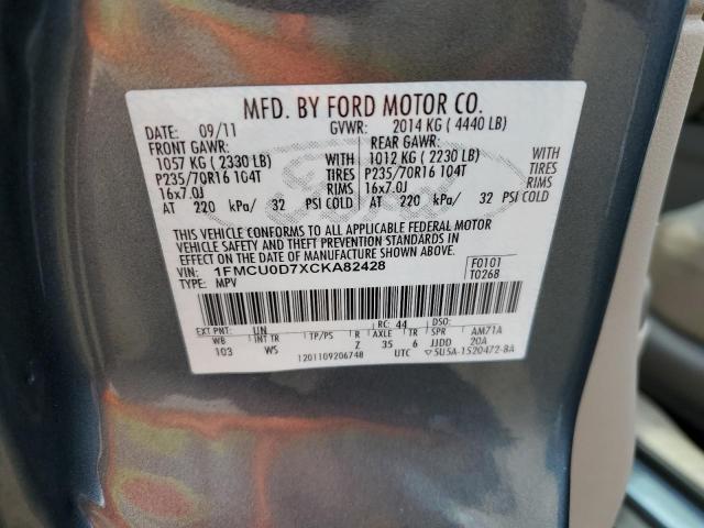 صورة رقم 10 من المزاد - 2012 FORD ESCAPE XLT مع VIN 1FMCU0D7XCKA82428