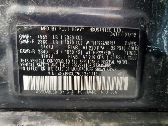 Photo 10 from auction – 2012 SUBARU OUTBACK 2. with VIN 4S4BRCLC9C3251118