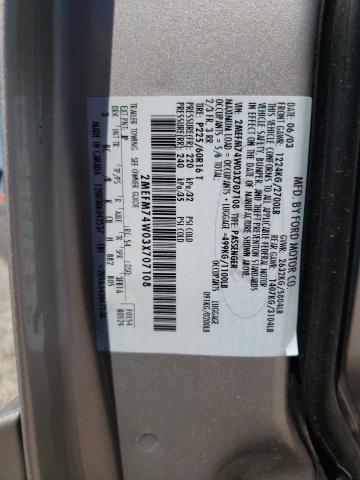 Photo 10 from auction – 2003 MERCURY GRAND MARQ with VIN 2MEFM74W03X707108