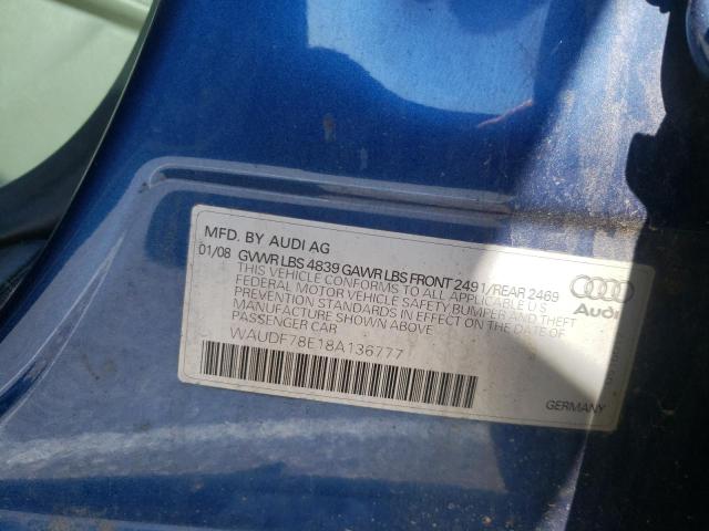 Photo 10 from auction – 2008 AUDI A4 2.0T QU with VIN WAUDF78E18A136777