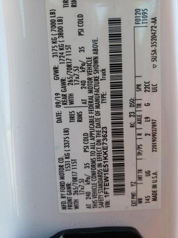 Photo 10 from auction – 2019 FORD F150 SUPER with VIN 1FTEW1E51KKE73623