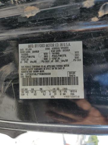Photo 10 from auction – 2000 FORD F150 with VIN 1FTRX18L7YKB05030