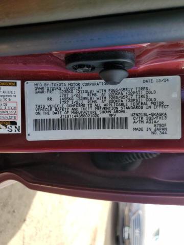 Photo 10 from auction – 2005 TOYOTA 4RUNNER SR with VIN JTEBT14R658021020