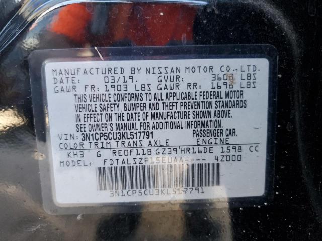 Photo 10 from auction – 2019 NISSAN KICKS S with VIN 3N1CP5CU3KL517791