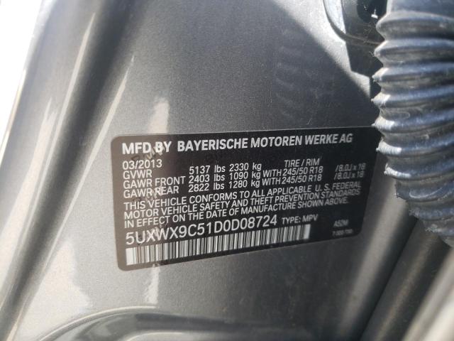 Photo 10 from auction – 2013 BMW X3 XDRIVE2 with VIN 5UXWX9C51D0D08724