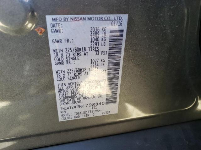 Photo 10 from auction – 2016 NISSAN ROGUE S with VIN 5N1AT2MT9GC798840