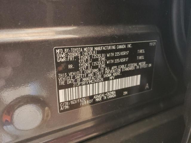 Photo 10 from auction – 2021 TOYOTA RAV4 XLE with VIN 2T3P1RFV1MC249526