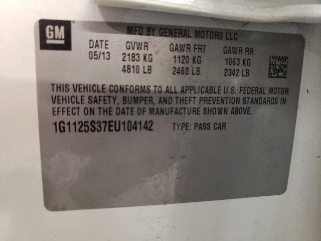 Photo 10 from auction – 2014 CHEVROLET IMPALA LT with VIN 1G1125S37EU104142