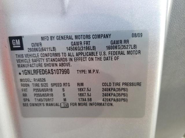 Photo 10 from auction – 2010 CHEVROLET TRAVERSE L with VIN 1GNLRFED6AS107990