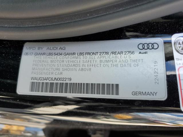 Photo 10 from auction – 2018 AUDI A6 PREMIUM with VIN WAUG3AFC6JN002219
