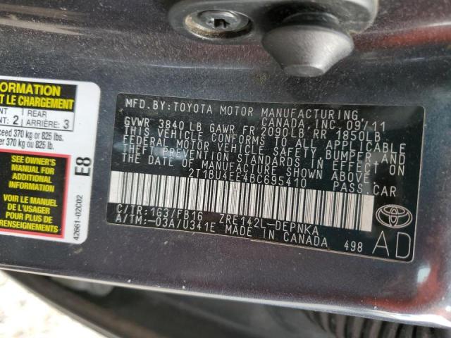 Photo 10 from auction – 2011 TOYOTA COROLLA L with VIN 2T1BU4EE4BC695410