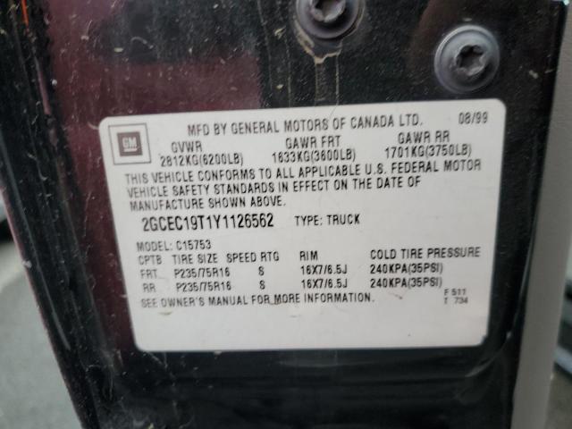 Photo 10 from auction – 2000 CHEVROLET SILVERADO with VIN 2GCEC19T1Y1126562