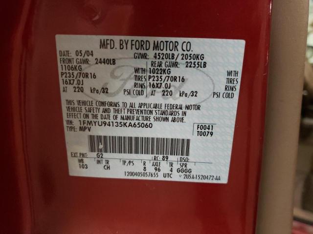 Photo 10 from auction – 2005 FORD ESCAPE with VIN 1FMYU94135KA65060