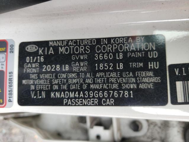 Photo 10 from auction – 2016 KIA RIO LX with VIN KNADM4A39G6676781