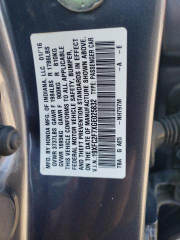 Photo 10 from auction – 2016 HONDA CIVIC EX with VIN 19XFC2F7XGE025832