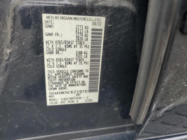 Photo 10 from auction – 2010 NISSAN PATHFINDER with VIN 5N1AR1NB7AC621970