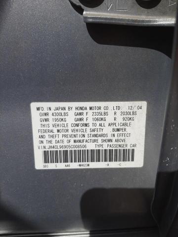 Photo 10 from auction – 2005 ACURA TSX with VIN JH4CL96905C008506