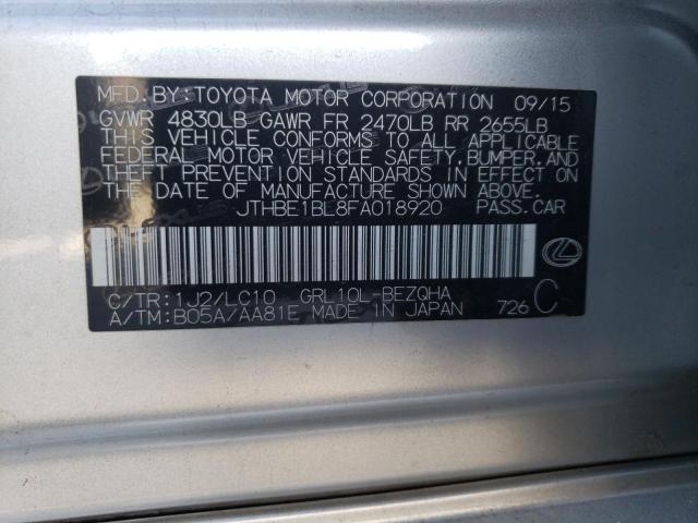 Photo 10 from auction – 2015 LEXUS GS 350 with VIN JTHBE1BL8FA018920