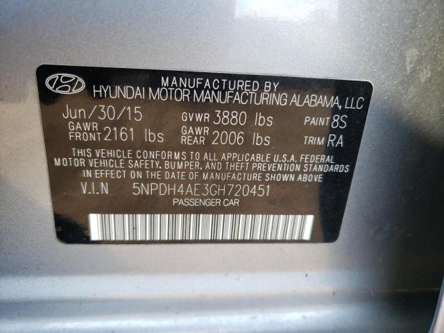 Photo 10 from auction – 2016 HYUNDAI ELANTRA SE with VIN 5NPDH4AE3GH720451