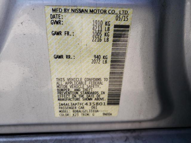 Photo 10 from auction – 2015 NISSAN ALTIMA 2.5 with VIN 1N4AL3AP7FC435801