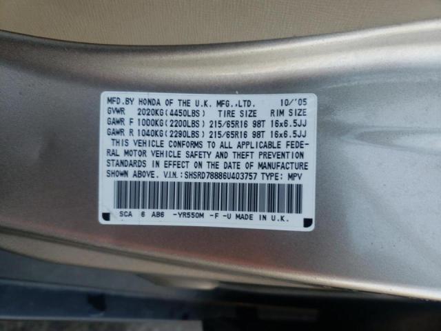Photo 10 from auction – 2006 HONDA CR-V EX with VIN SHSRD78886U403757