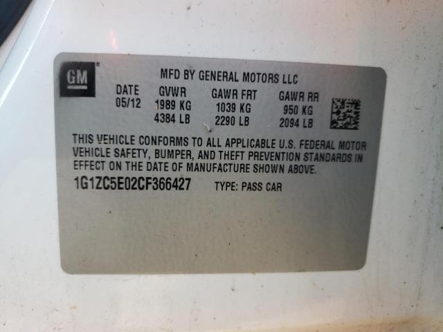 Photo 10 from auction – 2012 CHEVROLET MALIBU 1LT with VIN 1G1ZC5E02CF366427