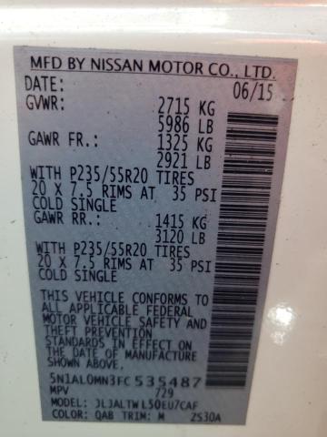 Photo 10 from auction – 2015 INFINITI QX60 with VIN 5N1AL0MN3FC535487