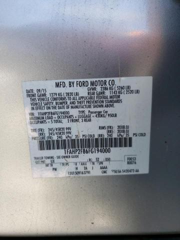 Photo 10 from auction – 2015 FORD TAURUS LIM with VIN 1FAHP2F86FG194000