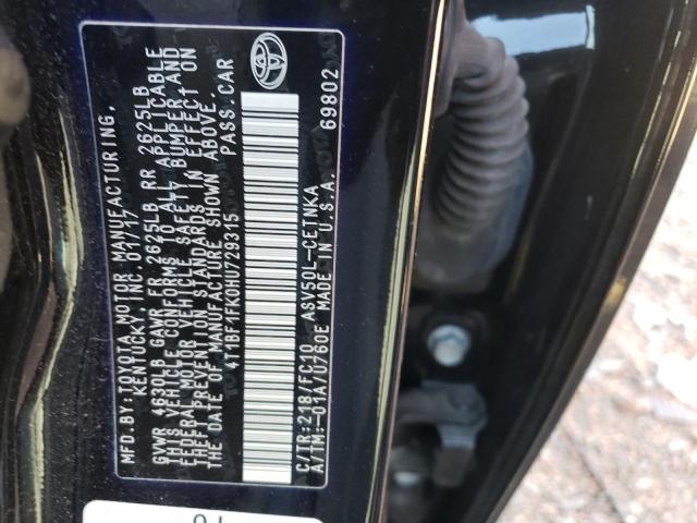 Photo 10 from auction – 2017 TOYOTA CAMRY LE with VIN 4T1BF1FK0HU729315
