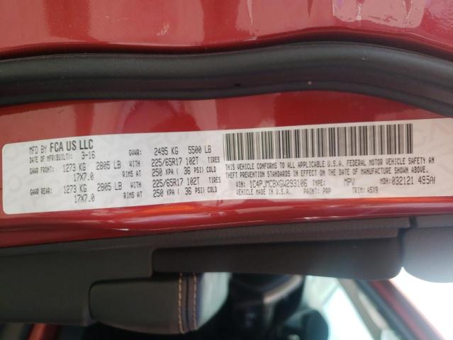 Photo 10 from auction – 2016 JEEP CHEROKEE L with VIN 1C4PJMCBXGW293106
