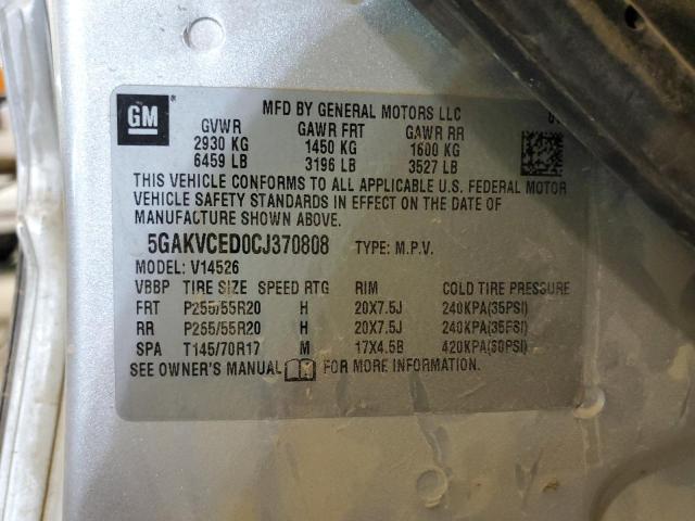 Photo 10 from auction – 2012 BUICK ENCLAVE with VIN 5GAKVCED0CJ370808