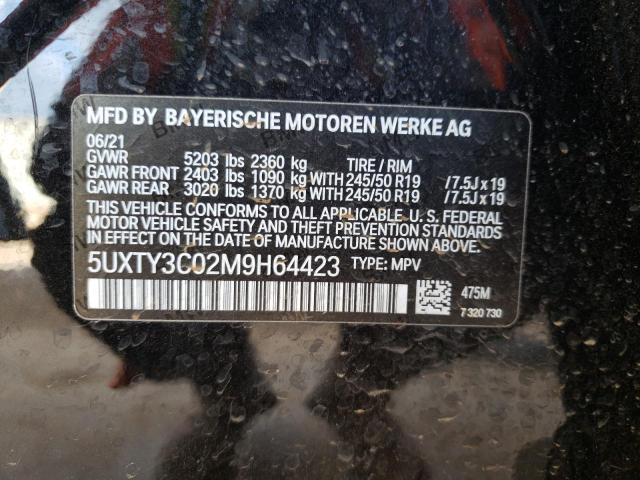 Photo 10 from auction – 2021 BMW X3 SDRIVE3 with VIN 5UXTY3C02M9H64423
